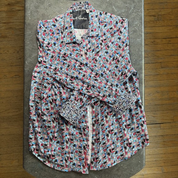 Robert Graham Shirt Mens XL Abstract Print Long Sleeve Button Up Classic Casual - Picture 1 of 9